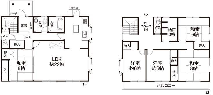 Floor plan. 31.5 million yen, 4LDK + S (storeroom), Land area 196.41 sq m , 5LDK of building area 145.87 sq m room