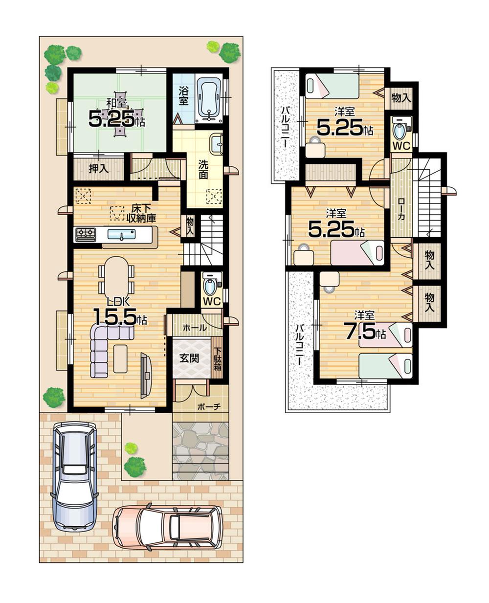 Floor plan. 16.8 million yen, 4LDK, Land area 160.14 sq m , Building area 93.56 sq m «floor plan»