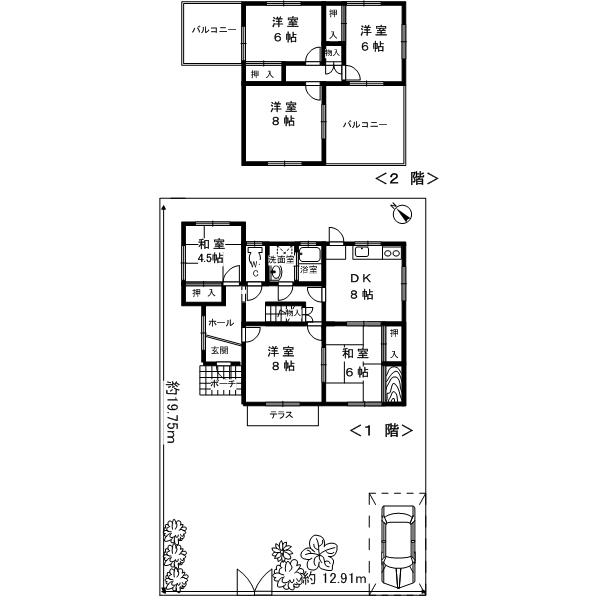 Floor plan. 18,700,000 yen, 6DK, Land area 254.82 sq m , Building area 119.8 sq m