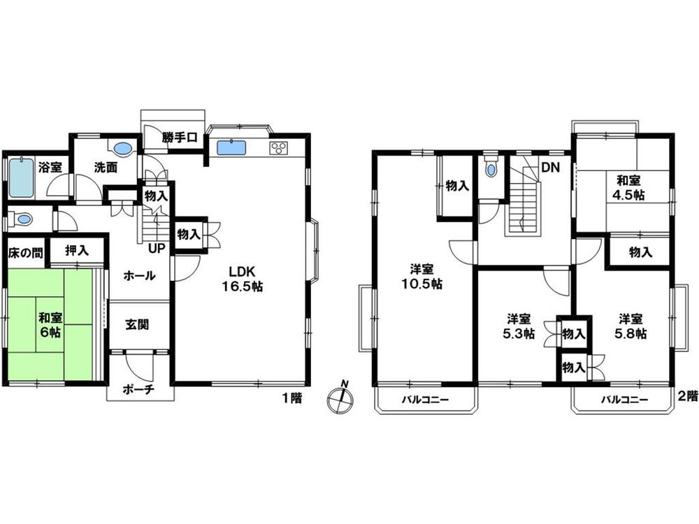 Floor plan. 16.8 million yen, 5LDK, Land area 193.56 sq m , Building area 130.07 sq m