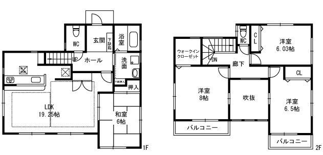 Floor plan. 27,800,000 yen, 4LDK + S (storeroom), Land area 187.21 sq m , Building area 108.13 sq m