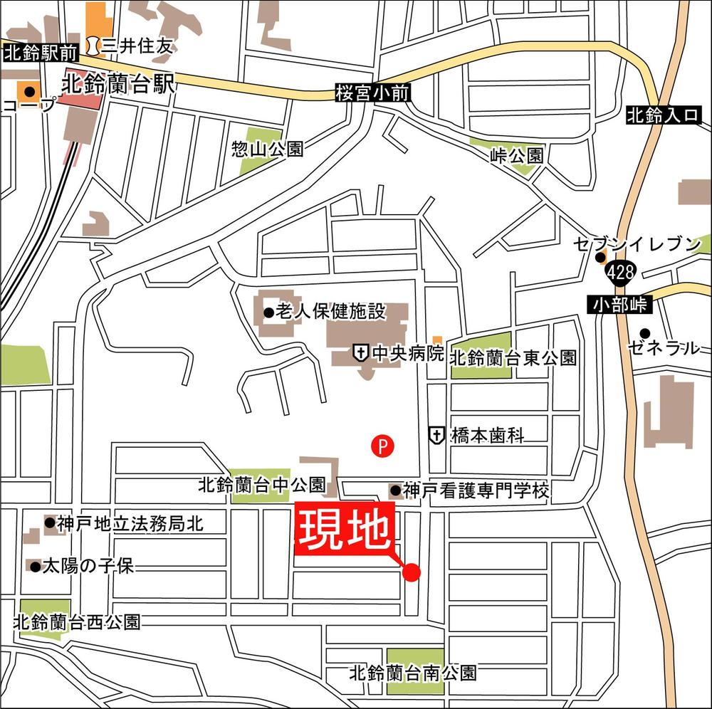 Local guide map. Address: Kobe, Kita-ku, Sosan-cho 3-chome, 1-5