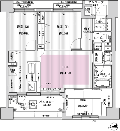 Floor: 3LDK, occupied area: 65.75 sq m, Price: 25,800,000 yen ~ 28,400,000 yen