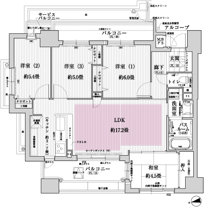 Floor: 4LDK, occupied area: 80.59 sq m, Price: 36.7 million yen