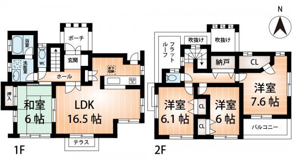 Floor plan. 21,800,000 yen, 4LDK, Land area 194.99 sq m , Building area 101.66 sq m