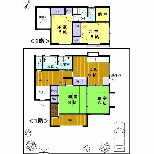 Floor plan. 13.8 million yen, 4DK, Land area 183 sq m , Building area 102.26 sq m