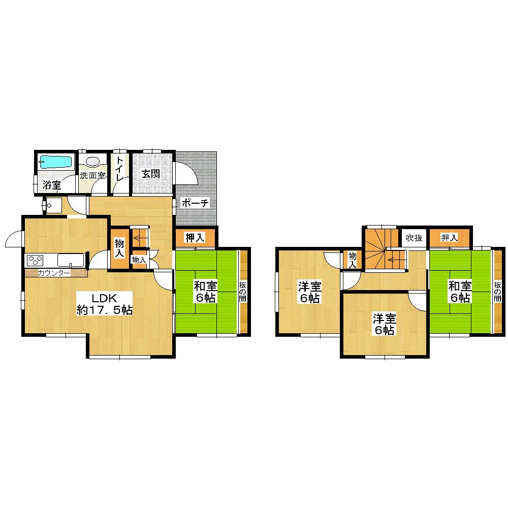 Floor plan. 13.8 million yen, 4LDK, Land area 179.7 sq m , Building area 104.53 sq m