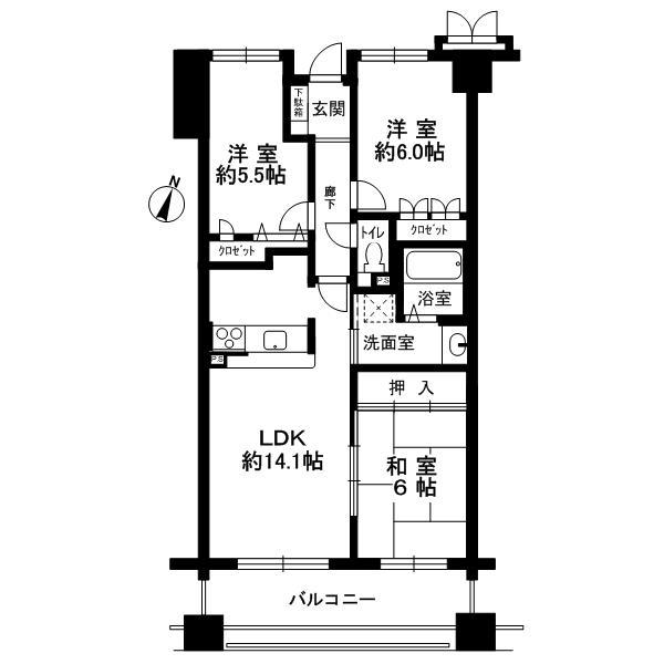 Floor plan. 3LDK, Price 24,800,000 yen, Occupied area 69.46 sq m , Balcony area 10.98 sq m