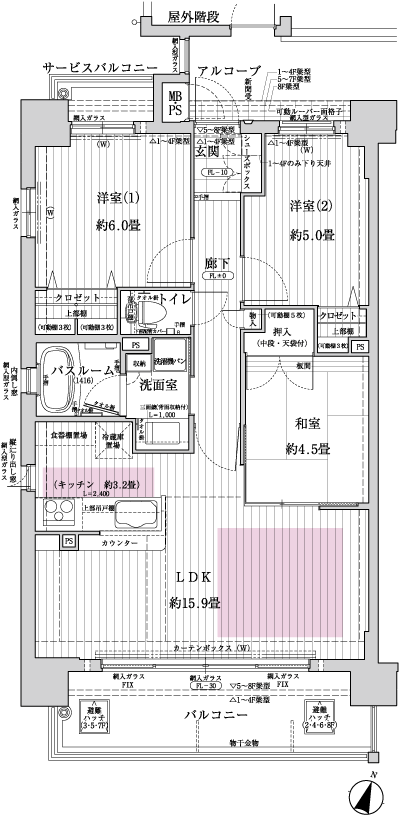 Floor: 3LDK, occupied area: 67.98 sq m, Price: 32,400,000 yen ~ 34,900,000 yen