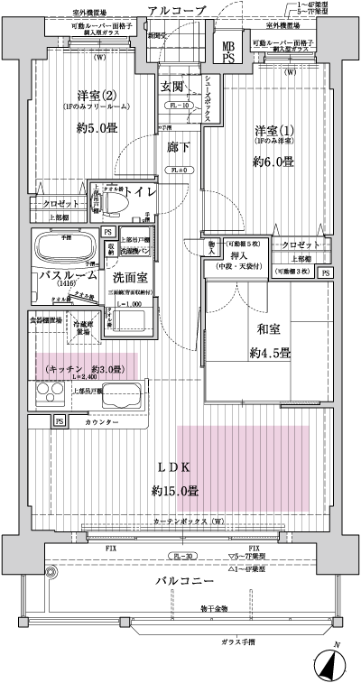 Floor: 3LDK, occupied area: 65.15 sq m, Price: 29,900,000 yen ~ 32,600,000 yen
