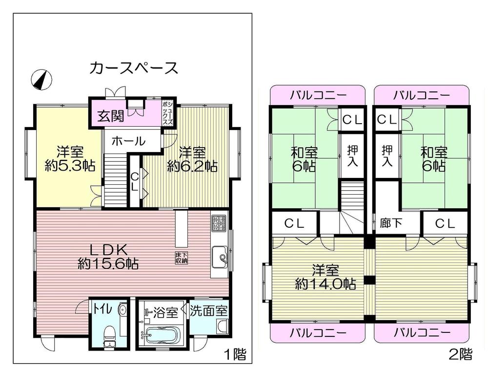Floor plan. 36,800,000 yen, 5LDK, Land area 94.05 sq m , Building area 111.78 sq m