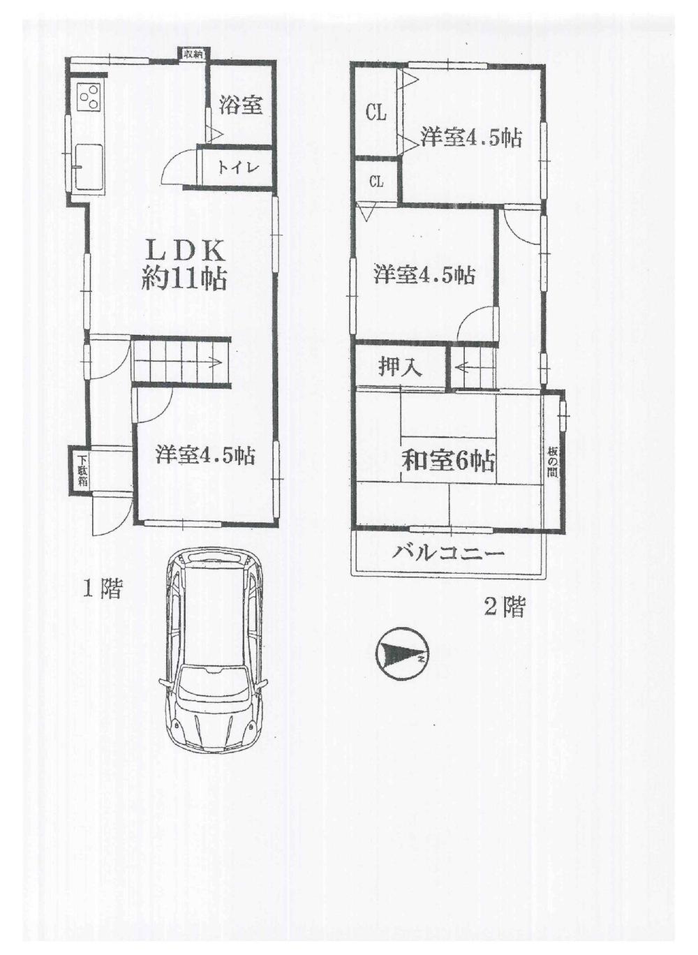 Floor plan. 25,800,000 yen, 4LDK, Land area 57.93 sq m , Building area 67.92 sq m