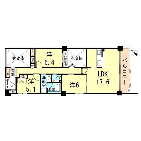 Floor plan. 3LDK, Price 19,800,000 yen, Occupied area 81.34 sq m , Balcony area 8.26 sq m