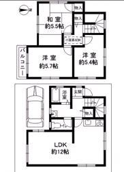 Floor plan. 17.5 million yen, 3LDK, Land area 61.75 sq m , Building area 68.85 sq m livable 3LDK