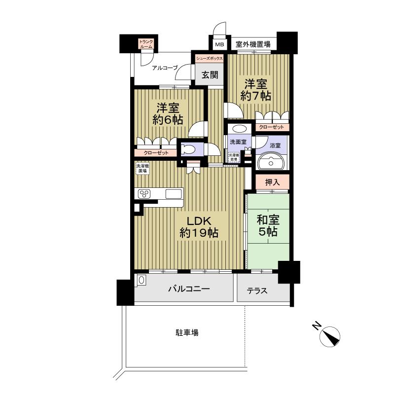 Floor plan. 3LDK, Price 33,800,000 yen, Occupied area 81.24 sq m , Balcony area 8.08 sq m floor plan