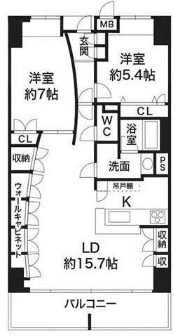 Floor plan. 2LDK, Price 32,800,000 yen, Occupied area 78.86 sq m , Balcony area 10.9 sq m