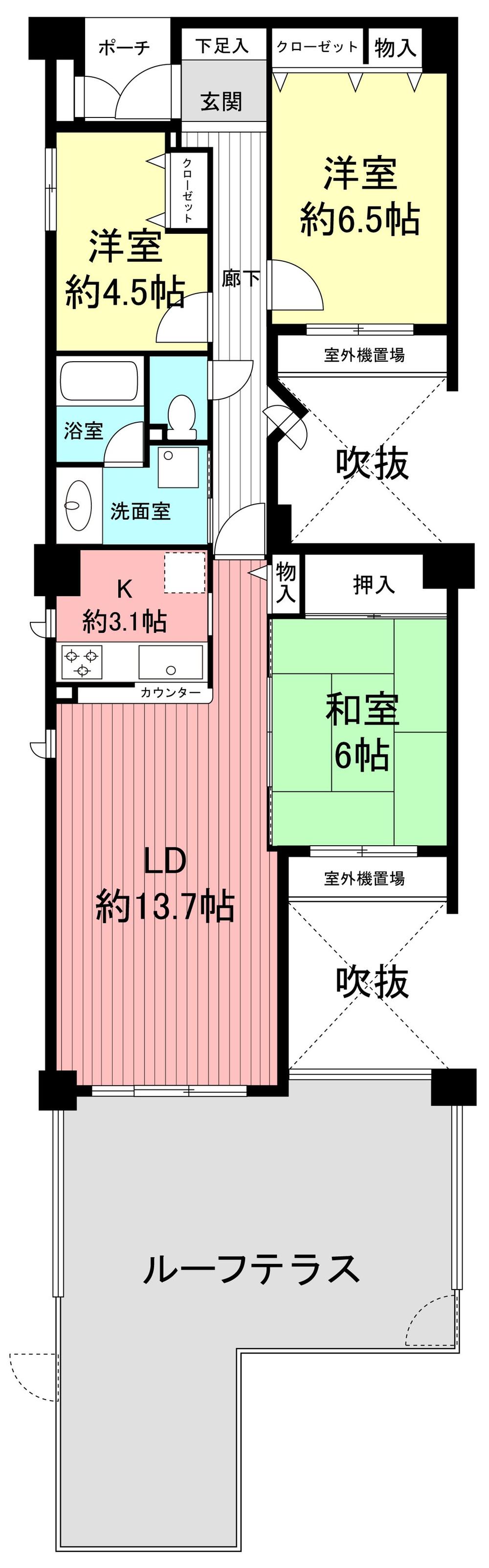 Floor plan. 3LDK, Price 17.8 million yen, Occupied area 76.15 sq m , Balcony area 32.58 sq m