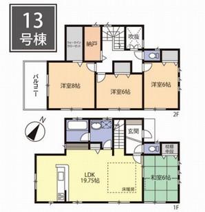 No. 13 land floor plan ・ 4LDK land area 116.01 sq m building area 110.96 sq m