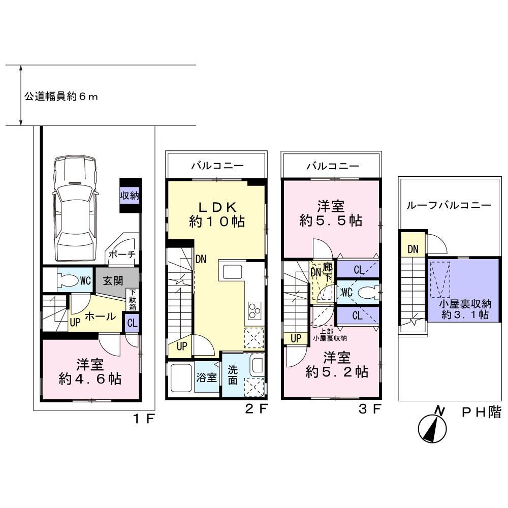 Floor plan. 27,800,000 yen, 3LDK, Land area 40.65 sq m , Building area 81.51 sq m