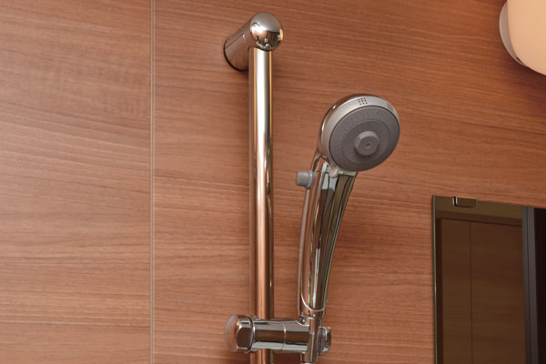 Bathing-wash room.  [3WAY shower head with one-stop] You can freely set the height of the shower head. Also, Frequently you can stop out of the water in the hand of a button, Spouting You can also select from three types (same specifications)