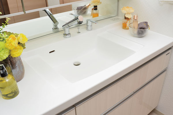 Bathing-wash room.  [Bowl-integrated counter] Easy to clean because the bowl and the counter are integrally molded. Also has excellent design (same specifications)