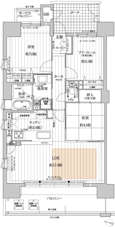 Floor: 2LDK + F, the area occupied: 75.61 sq m, Price: TBD