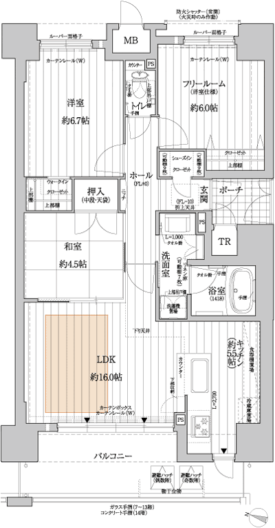 Floor: 2LDK + F, the area occupied: 73.33 sq m, Price: TBD