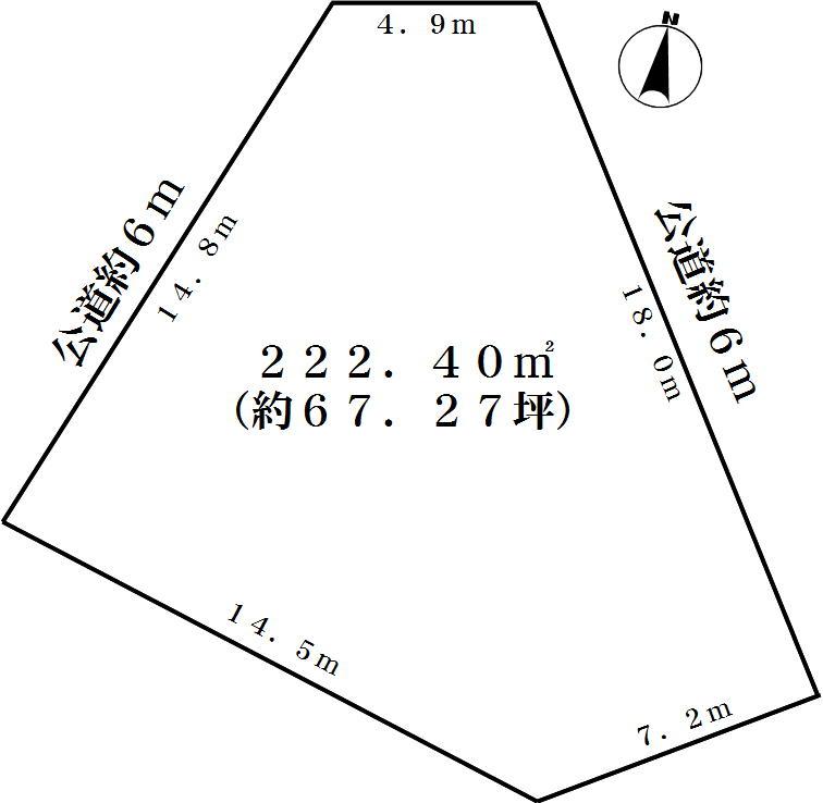 Compartment figure. Land price 33,800,000 yen, Land area 222.4 sq m