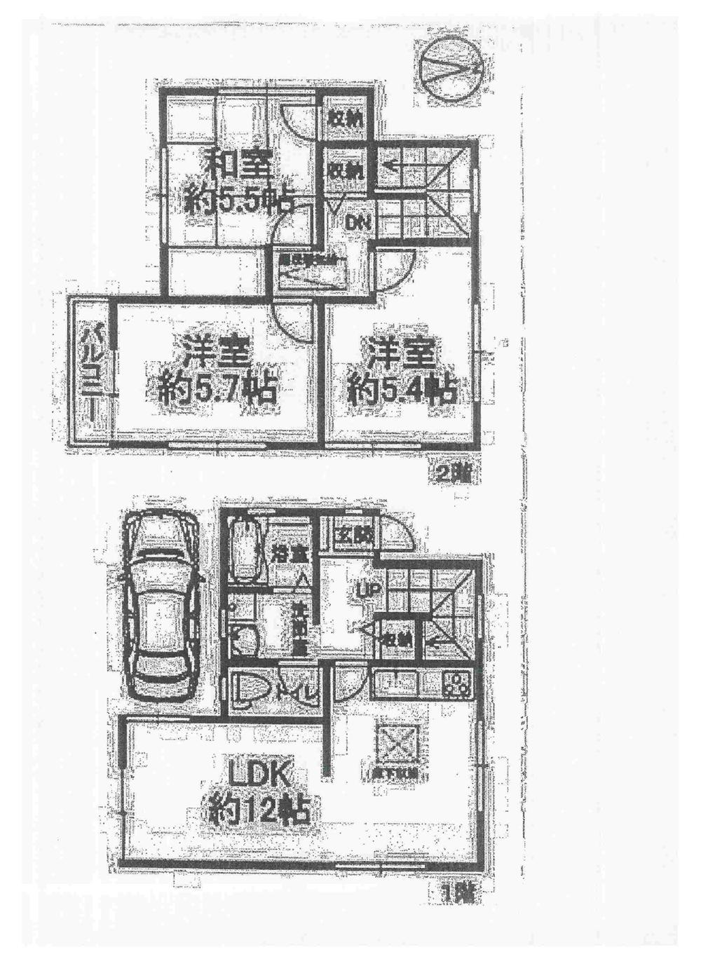 Floor plan. 17.5 million yen, 3LDK, Land area 61.75 sq m , Building area 68.95 sq m