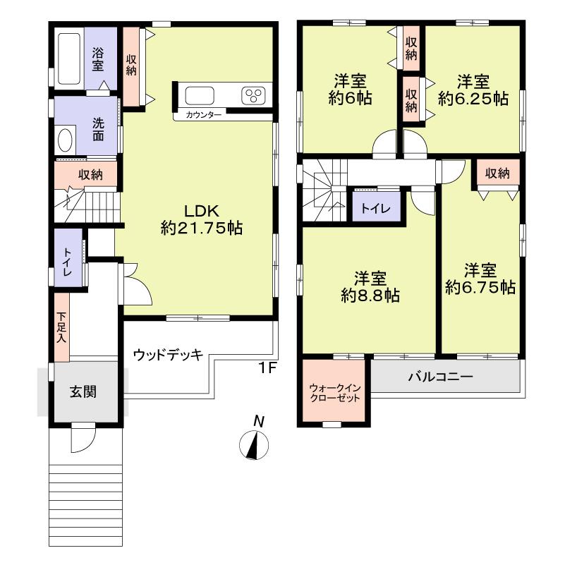 Floor plan. 65,800,000 yen, 4LDK, Land area 108.99 sq m , Building area 113.38 sq m   ■ Mato drawings