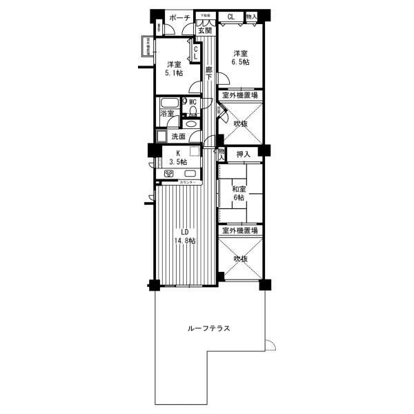 Floor plan. 3LDK, Price 21,800,000 yen, Occupied area 80.56 sq m