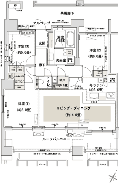 Floor: 3LDK, occupied area: 85.23 sq m, price: 72 million yen