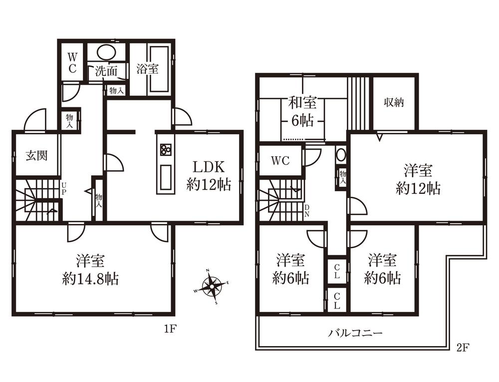 Floor plan. 46,500,000 yen, 5LDK, Land area 204.23 sq m , Building area 142.32 sq m