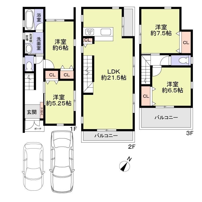 Floor plan. 48,200,000 yen, 4LDK, Land area 88.74 sq m , Building area 106.93 sq m floor plan