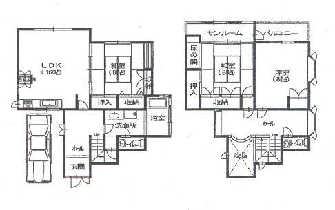 Floor plan. 18,800,000 yen, 3LDK, Land area 154.84 sq m , Building area 130.4 sq m each room 8 pledge more spacious floor plan 3LDK! Bright entrance upper atrium!