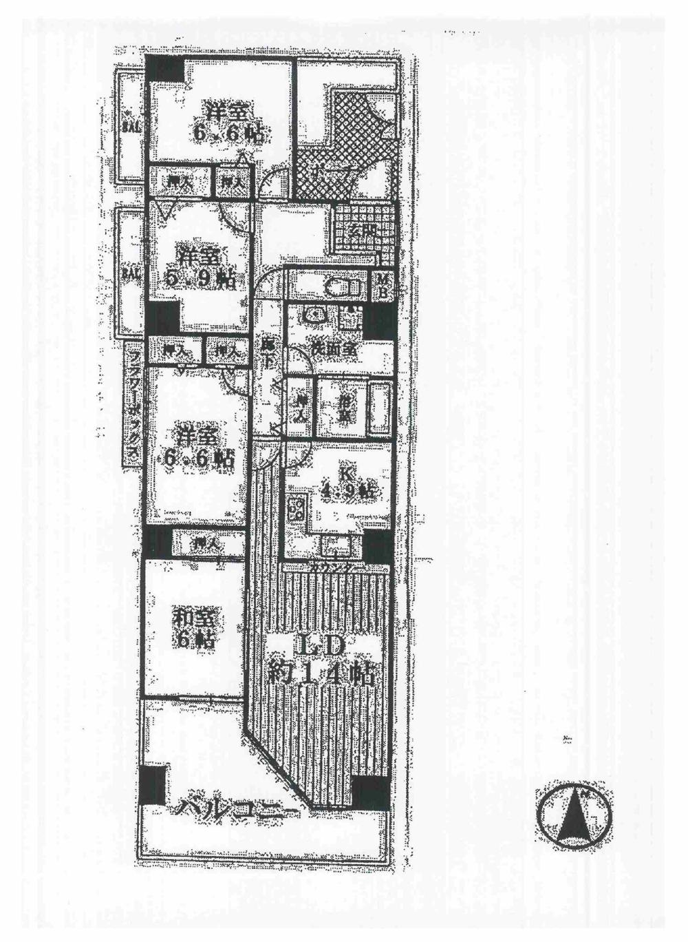 Floor plan. 4LDK, Price 21,800,000 yen, Footprint 100.62 sq m , Balcony area 22.8 sq m