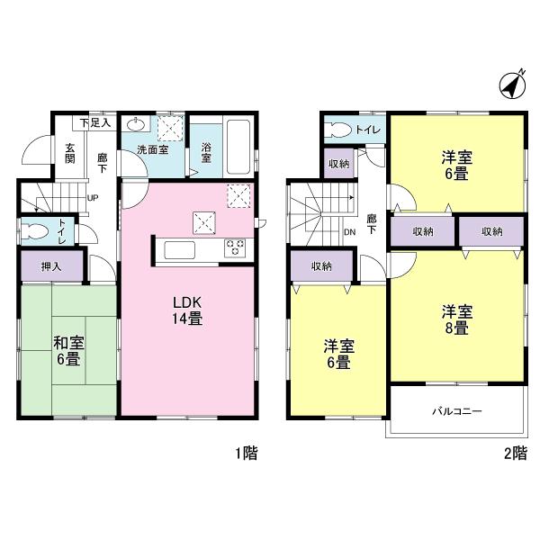 Floor plan. 39,800,000 yen, 4LDK, Land area 120 sq m , Building area 97.71 sq m