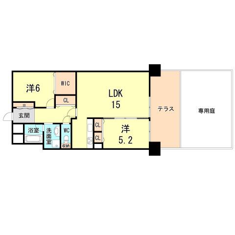 Floor plan. 2LDK, Price 28.8 million yen, Occupied area 63.46 sq m