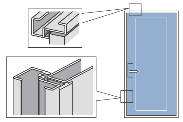 earthquake ・ Disaster-prevention measures.  [Entrance door with TaiShinwaku] As is the front door that can be opened and closed even if there is a distortion in the building under the influence of the earthquake, Entrance door with a Tai Sin frame is provided (conceptual diagram)