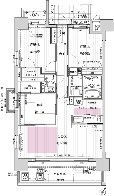 Floor: 3LDK, occupied area: 75.15 sq m, Price: 38,900,000 yen ~ 42,800,000 yen