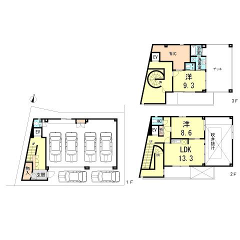 Floor plan. 84,800,000 yen, 2LDK, Land area 136.36 sq m , Building area 194.72 sq m