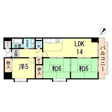Floor plan. 3LDK, Price 16.8 million yen, Footprint 70.8 sq m , Balcony area 7.8 sq m