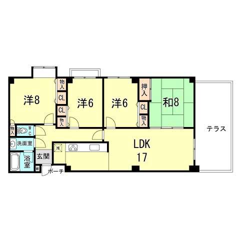 Floor plan. 4LDK, Price 19,800,000 yen, Occupied area 99.04 sq m