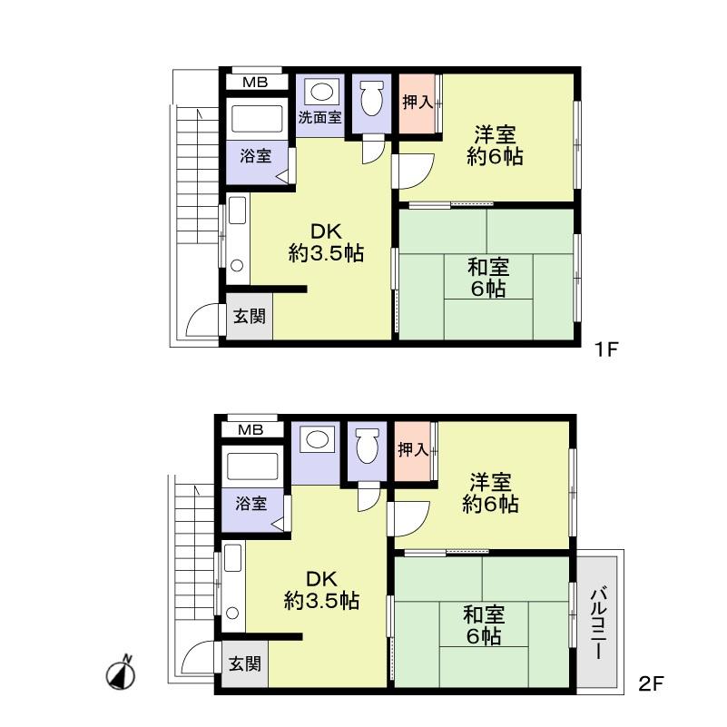 Floor plan. 20,700,000 yen, 4K, Land area 95.91 sq m , Building area 60.72 sq m floor plan