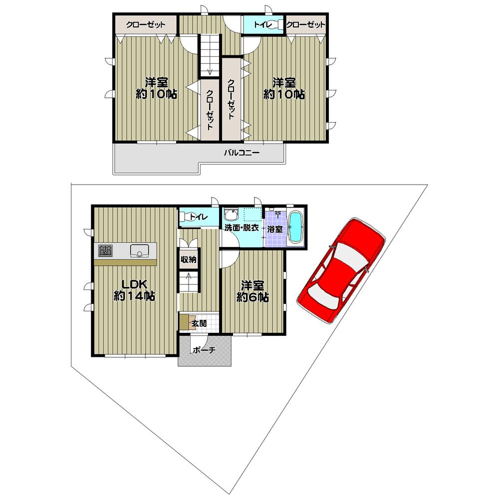 Floor plan. 34,800,000 yen, 3LDK, Land area 127.76 sq m , Building area 105.96 sq m