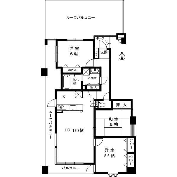 Floor plan. 3LDK, Price 29,800,000 yen, Occupied area 68.18 sq m , Balcony area 8.22 sq m