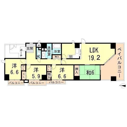 Floor plan. 4LDK, Price 21,800,000 yen, Footprint 100.62 sq m , Balcony area 5.8 sq m
