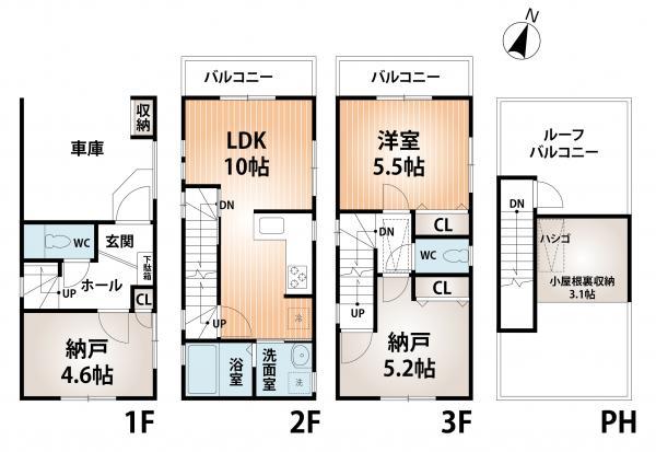 Floor plan. 27,800,000 yen, 3LDK, Land area 40.65 sq m , Building area 81.51 sq m