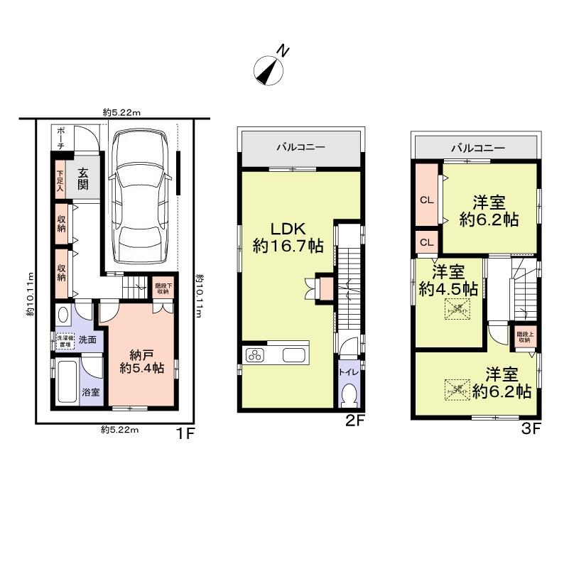 Floor plan. 40,800,000 yen, 3LDK + S (storeroom), Land area 52.84 sq m , Building area 108.06 sq m floor plan