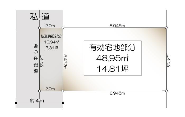 Compartment figure. Land price 8.5 million yen, Land area 59.9 sq m